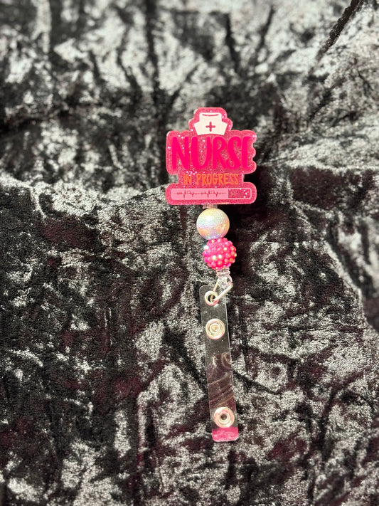 Pink Nurse in Progress badge reel | Student Nurse